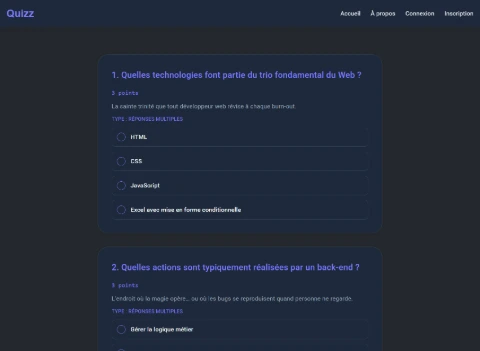 Application de quizz